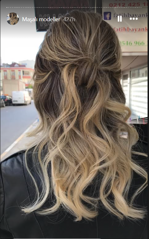 Maşalı dalga modeli — balayage yarım topuz